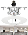 Recessed Can Light Conversion Kit for 5" and 6" Ceiling Light Fixtures Upgrade, Pendant/Hanging Light, Ceiling Fans Compatible, Includes 7¾" Flat Steel Medallion, White Finish (White)