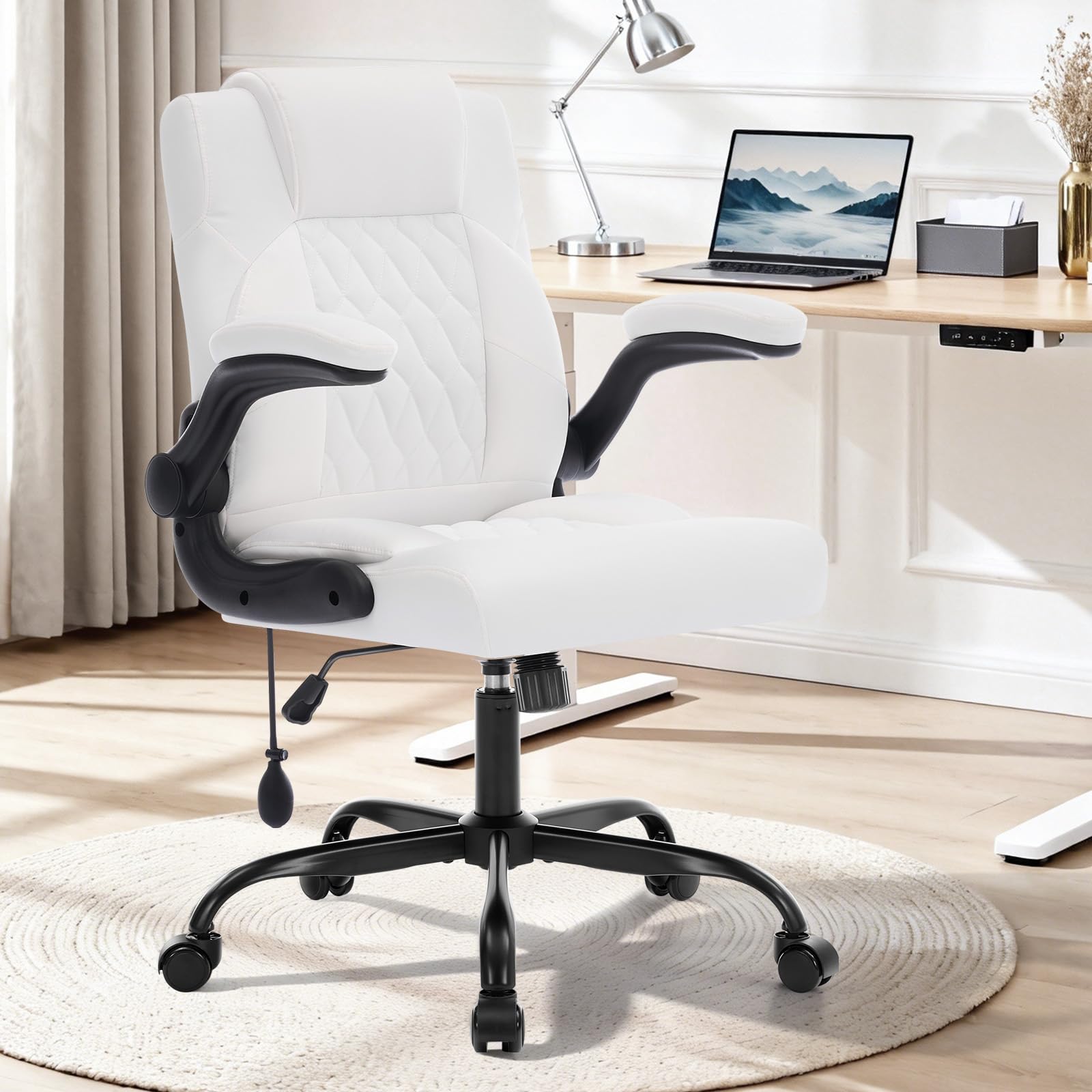 Morkprism Office Chair,executive Computer Desk Chair,white, 25 inches (W) x 25 inches (L) x 40 inches (H)