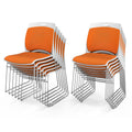 Vingli Stackable Plastic Mesh Padded Chairs for Office Set of 12, Orange, 12 Pack