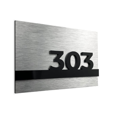 ALÚMADESIGNCO Modern Number Placards - Apartment Door Numbers - Hotel Suite Sign - Room Number Signs - Hotels Plaques - Classroom Indoor Plate - Office Unit Identification signage - 5 x 3.5 Inches