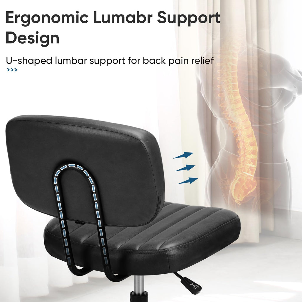 Dumos Home Office Chair, Ergonomic Computer Desk Chair, Lumbar Support, 24.21 inches x 16.33 inches x 34.25 inches, New Black
