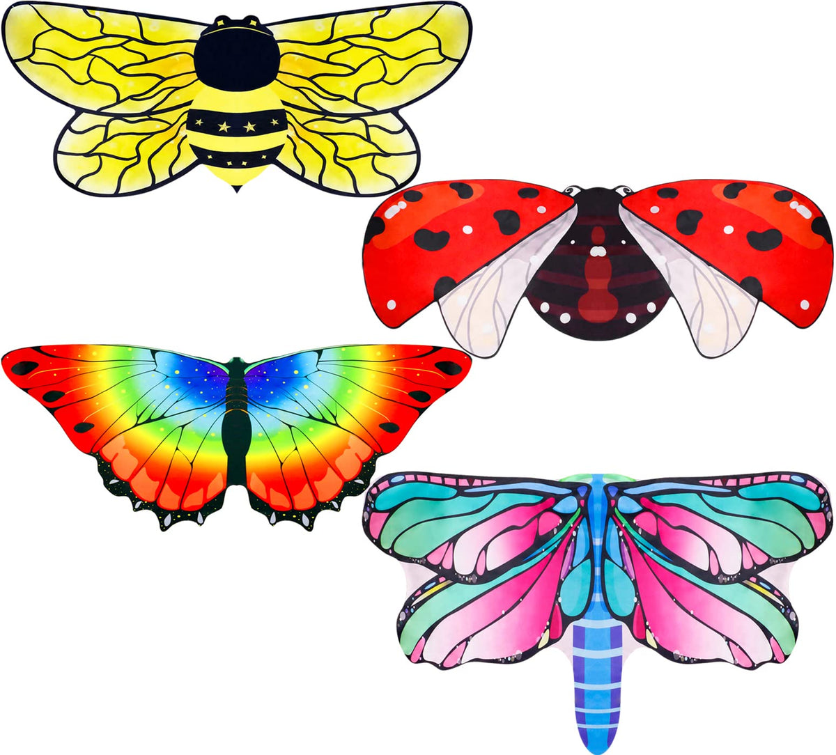 iROLEWIN Toddler-Kids Butterfly-Wings-Costume for Girls Fairy-Wings Dress-Up Bee-Ladybug-Costume as Party Toys Birthday Gifts