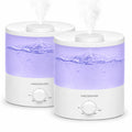H1-XIT 2 Pack of 2L Cool Mist Humidifier, Top Refill, Nano Fine Mist Out Put, No Leakage for baby, bedroom, living room