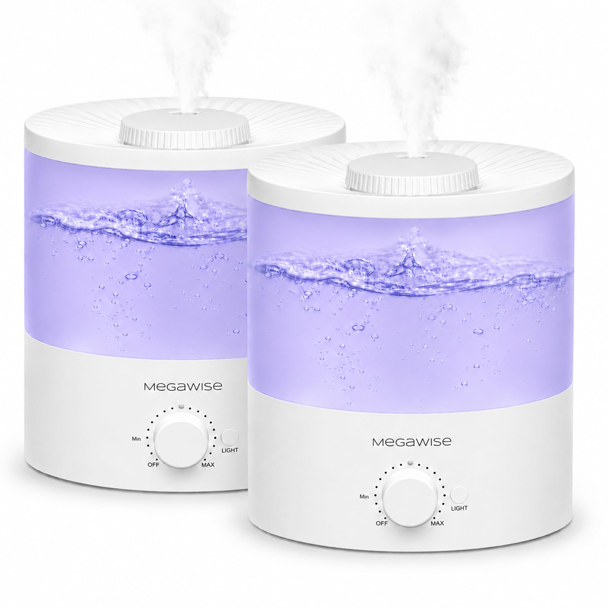 H1-XIT 2 Pack of 2L Cool Mist Humidifier, Top Refill, Nano Fine Mist Out Put, No Leakage for baby, bedroom, living room