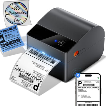 ASprink Bluetooth Shipping Label Printerwith Built-in Paper Bin | Thermal Label Printer 4x6 for Small Business & Shipping Packages, Thermal Printers Compatible with Amazon, Tiktok, USPS