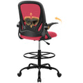 Primy Drafting Chair Tall Office Chair with Flip-up Armrests Executive Ergonomic Computer Standing Desk Chair with Lumbar Support and