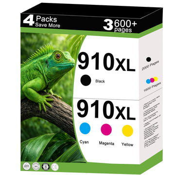 910XL Ink Cartridges Combo Pack Replacement for HP 910 XL Work for OfficeJet Pro 8010 8015e 8020e 8025e 8022e 8028e 8035e 8020 8035 8028 8025 Printer with V21.5.1 Chip 4 Pack Cyan Magenta Yellow Black