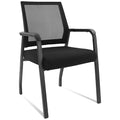 Klasika Desk Chair No Wheels, Arm Chair with Ergonomic Lumbar Support and Thickened Seats Cushion, Waiting Room Chairs for Office School Church