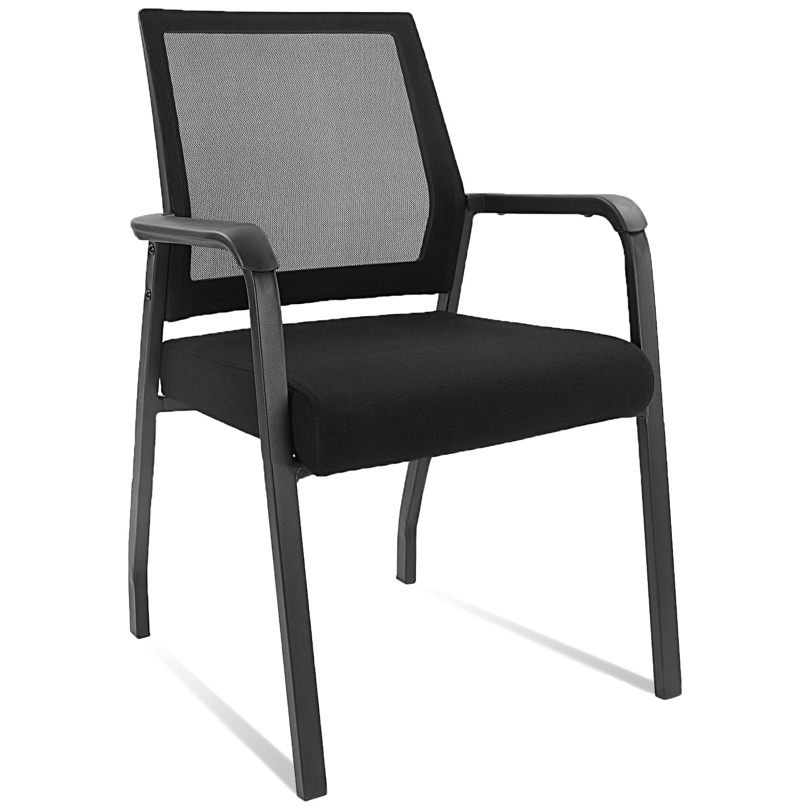 Klasika Desk Chair No Wheels, Arm Chair with Ergonomic Lumbar Support and Thickened Seats Cushion, Waiting Room Chairs for Office School Church