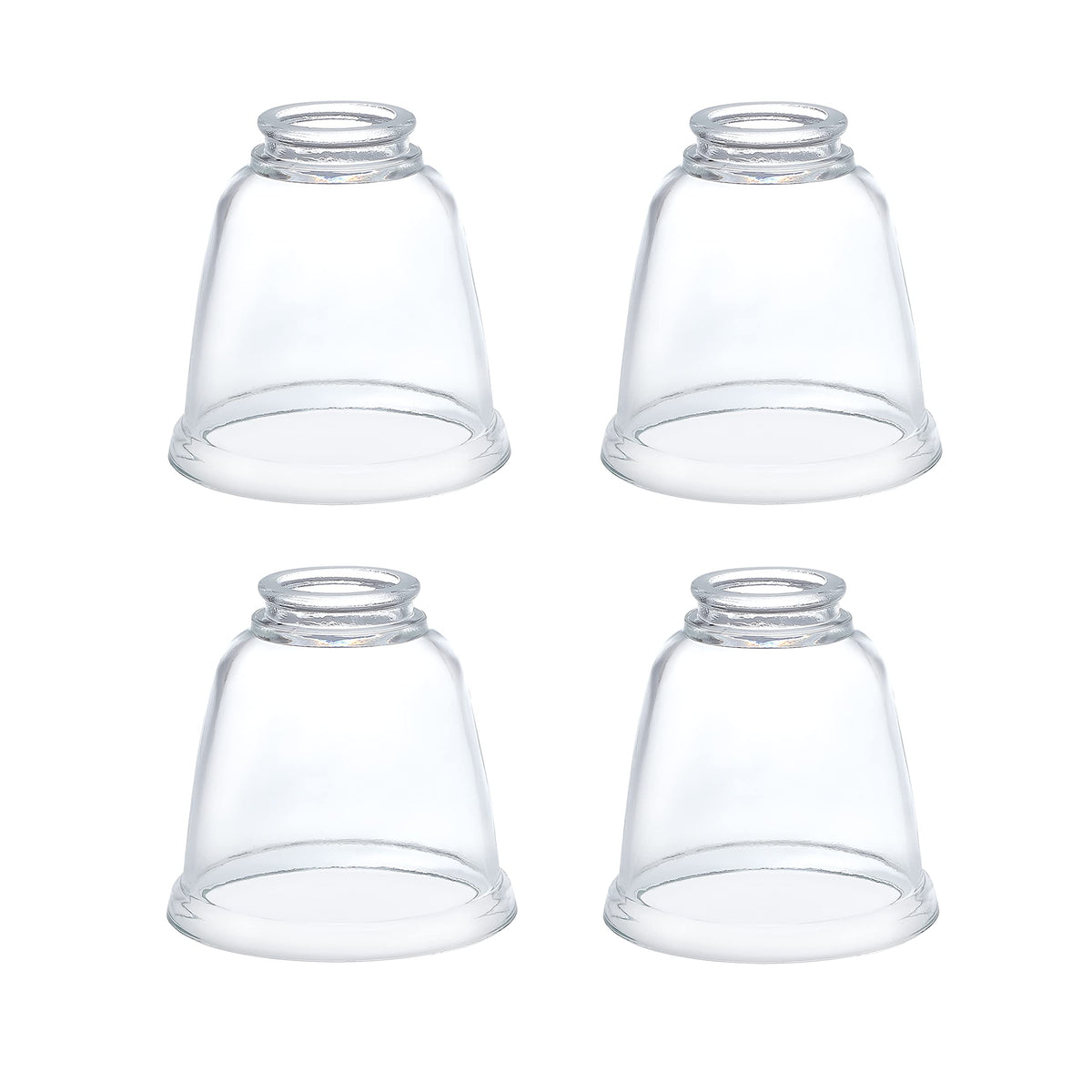 Aspen Creative 23127-4 Contemporary Clear Ceiling Fan Replacement Glass Shade, 2-1/8" Fitter, 4-5/8" Diameter x 4-1/2" Height, Clear, 4 Pack