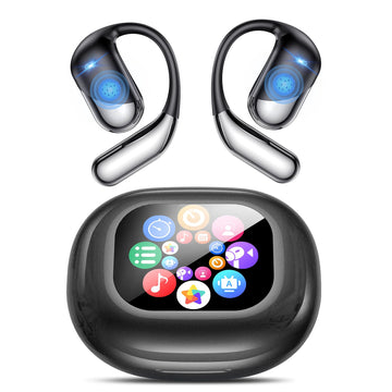 AI Real-Time Translation Earbuds, 198 Languages Two-Way Translator Headphones, Bluetooth 6.1 OWS Open Ear Earphones with LCD Touch Screen, Portable Translator Device for Travel, Meetings & Learning