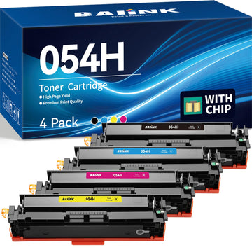 Compatible 054 Toner Cartridge Set Replacement for Canon 054 054H Toner Cartridge Compatible with Color ImageClass MF644Cdw LBP622Cdw MF642Cdw MF641Cdw MF641Cw Printer (1B 1C 1M 1Y, 4 Pack)