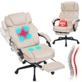 Massage Office Chair with Foot Rest 6 Points Vibration and Heat Home Office Desk Chairs for Heavy People 400lbs Reclining Managerial Chairs
