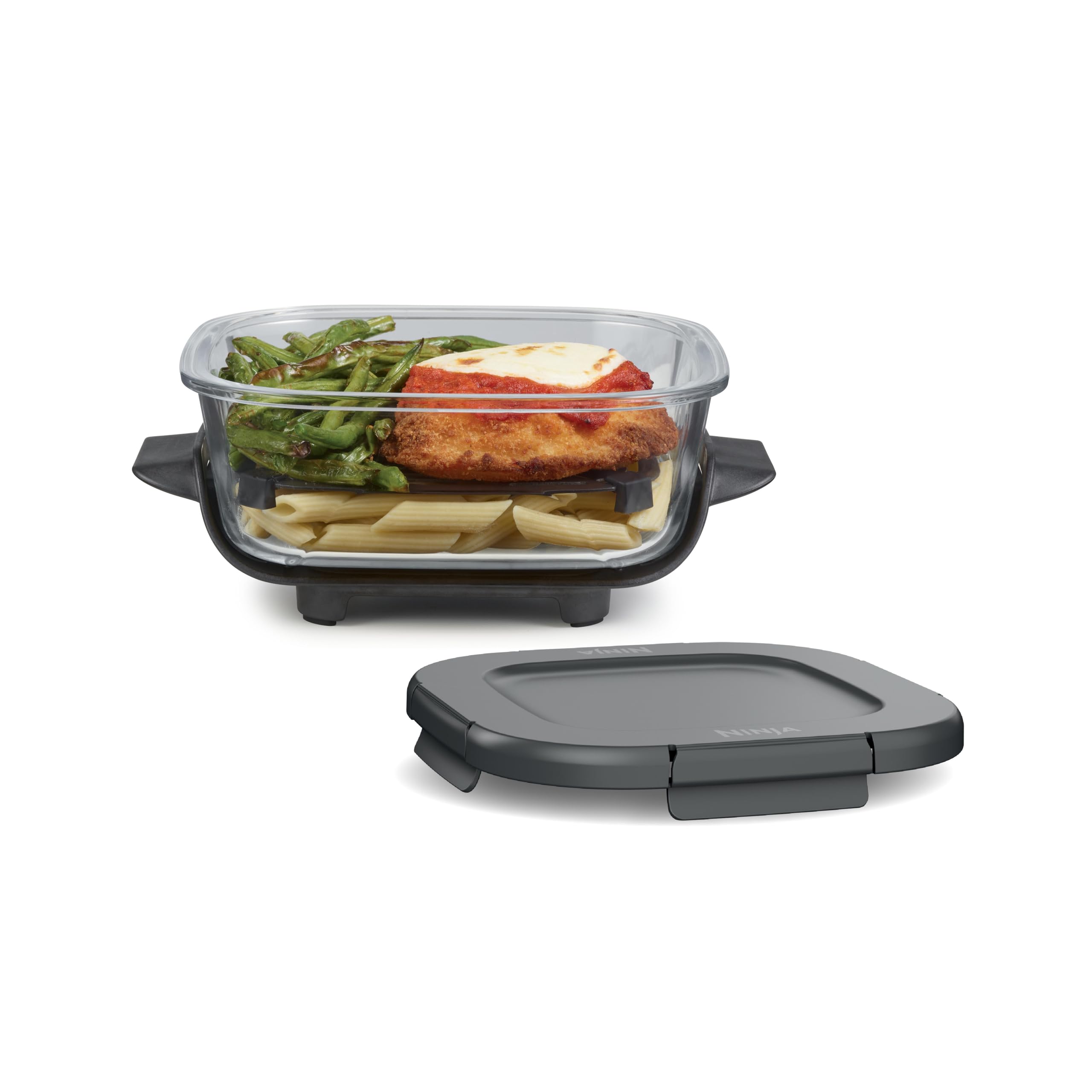 Ninja 6 Cup CleanCrisp Glass Container & Leak-Proof Storage lid, Compatible with Ninja Crispi® Portable Cooking System FN101 Only, Microwave, Freezer & Dishwasher Safe, PFAS & PTFE Free, XSKSFN6CUP