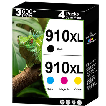 910XL Ink Cartridges High Yield Combo Pack Replacement for HP 910 XL Work for OfficeJet Pro 8020 8025 8028 8030 8035 8010 8015 8018 8022 Printer with V15.4.1 Chips (Cyan Magenta Yellow Black, 4-Pack)