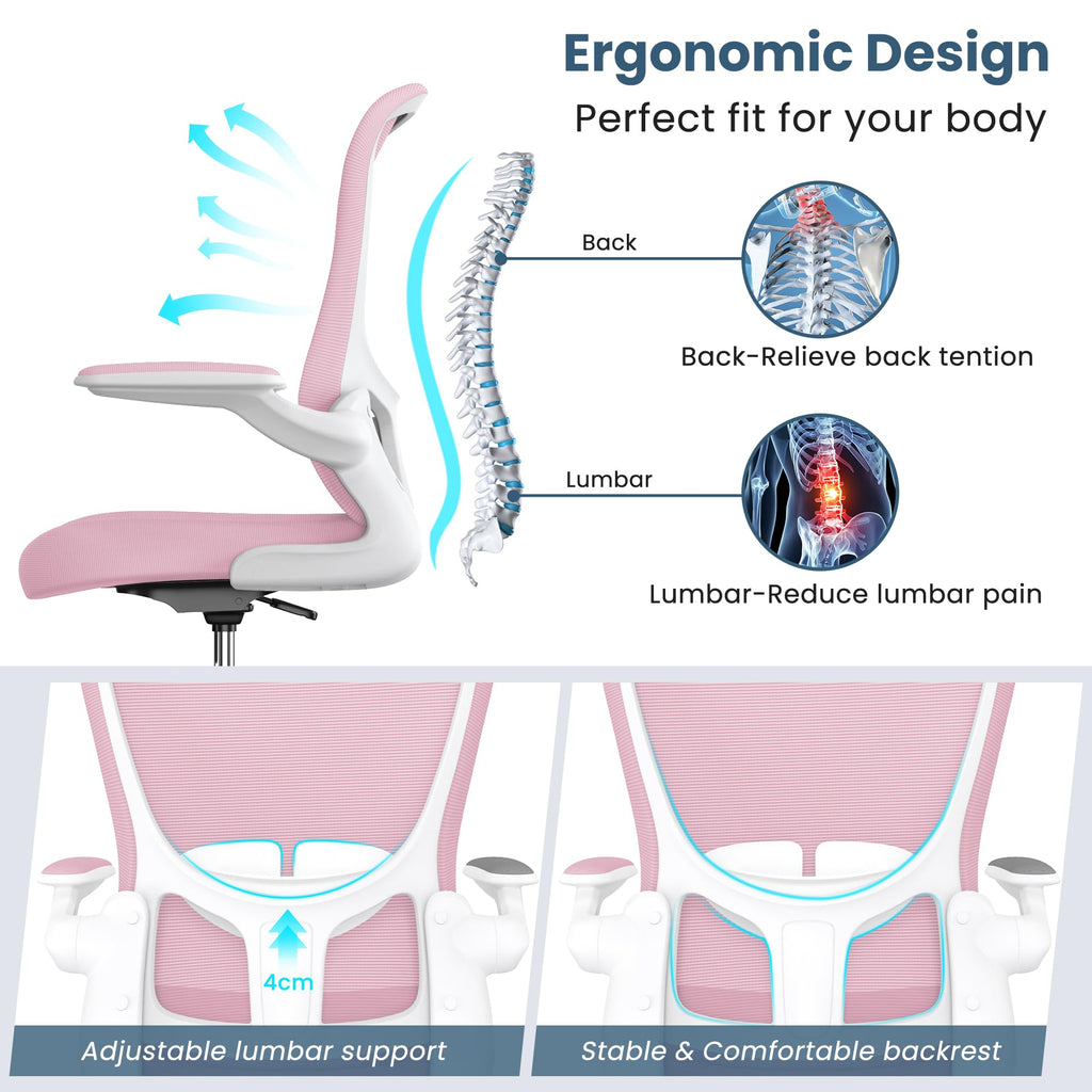 Drafting Chair, Tall Office Chair with Flip-up Armrests Executive Ergonomic Computer Standing Desk Chair, Office Drafting Chair with Lumbar