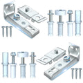 Bifold Door Hardware Repair Kit - 2 Pack Bi-fold Sliding Closet Doors Replacement Parts Include Top & Bottom Bracket, 3/8" Pivot, 7/8" Guides Wheel, for Folding Pocket Door Accordion