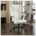 Amseatec Office Chair, Big and Tall 400 Lbs Ergonomic Home Computer Desk Leather Chair with Padded Flip Arms, Adjustable Tilt Lock, Double