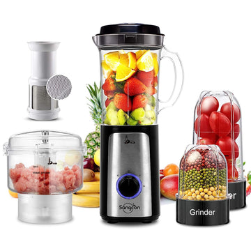 Sangcon Blenders for Kitchen, 5-in-1 Food Processor Combo for Smoothies Set