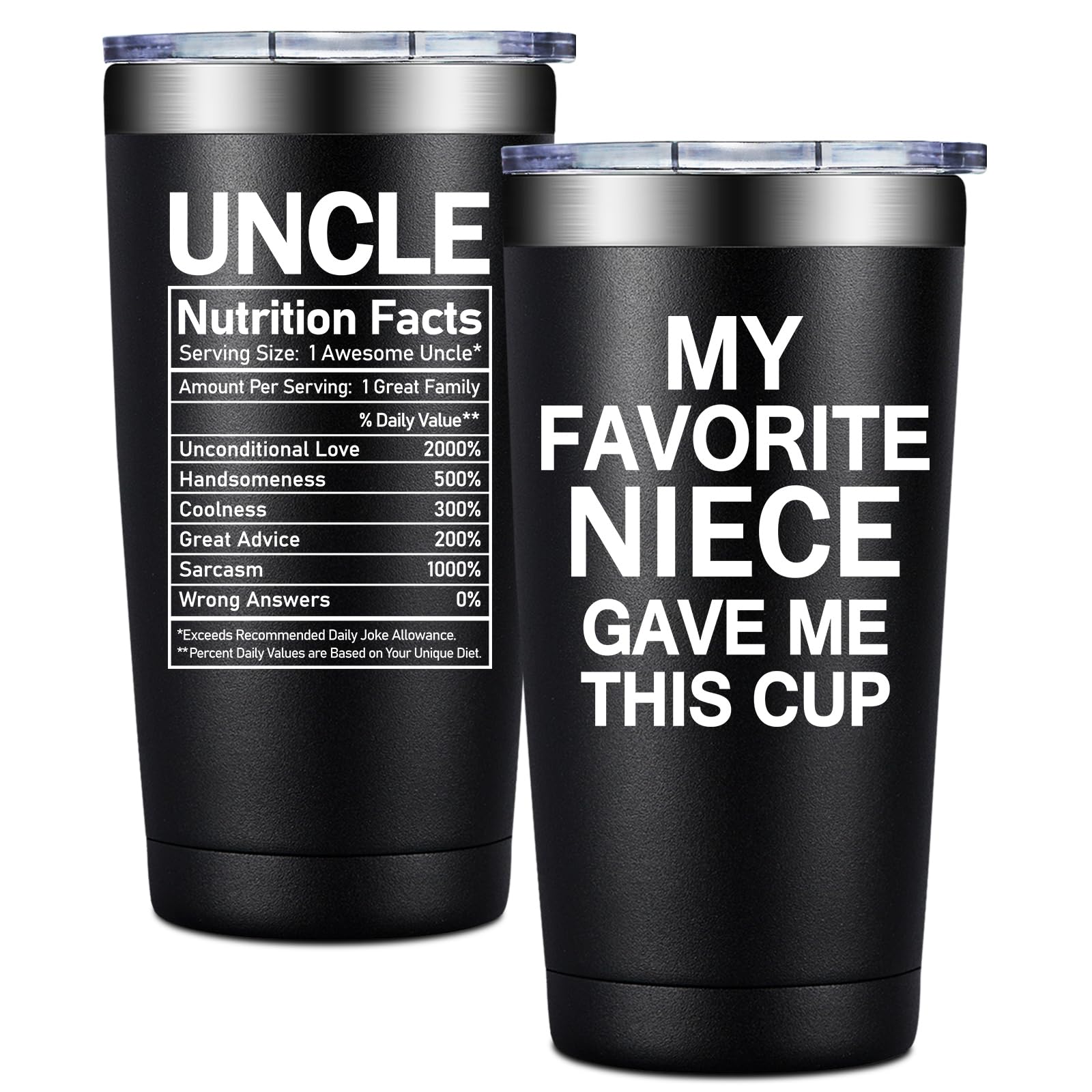 Best Uncle Gifts from Niece - Uncle Fathers Day Gift - My Favorite Niece Gave Me This Cup - Christmas, Birthday Gifts for Uncles - 20oz Tumbler