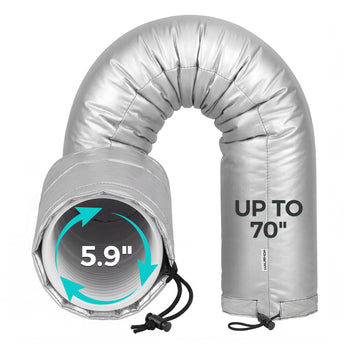 HAUSHOF Portable AC Hose Insulation Sleeve for 5" & 5.9" Exhaust Hoses, Air Conditioner Hose Cover Wrap with Extension Sleeve and Adjustable Drawstrings, Easy to Install