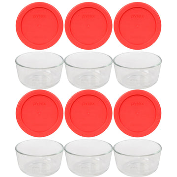 Pyrex 1-cup Storage Containers (Pack of 6) - Total 12-Piece Value Pack