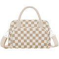Insulated Lunch Bag - Cute Lunch Box for Women - Large Corduroy Reusable Lunch Box Leakproof Portable Cooler Tote Bags for Work Picnic Khaki Checkered