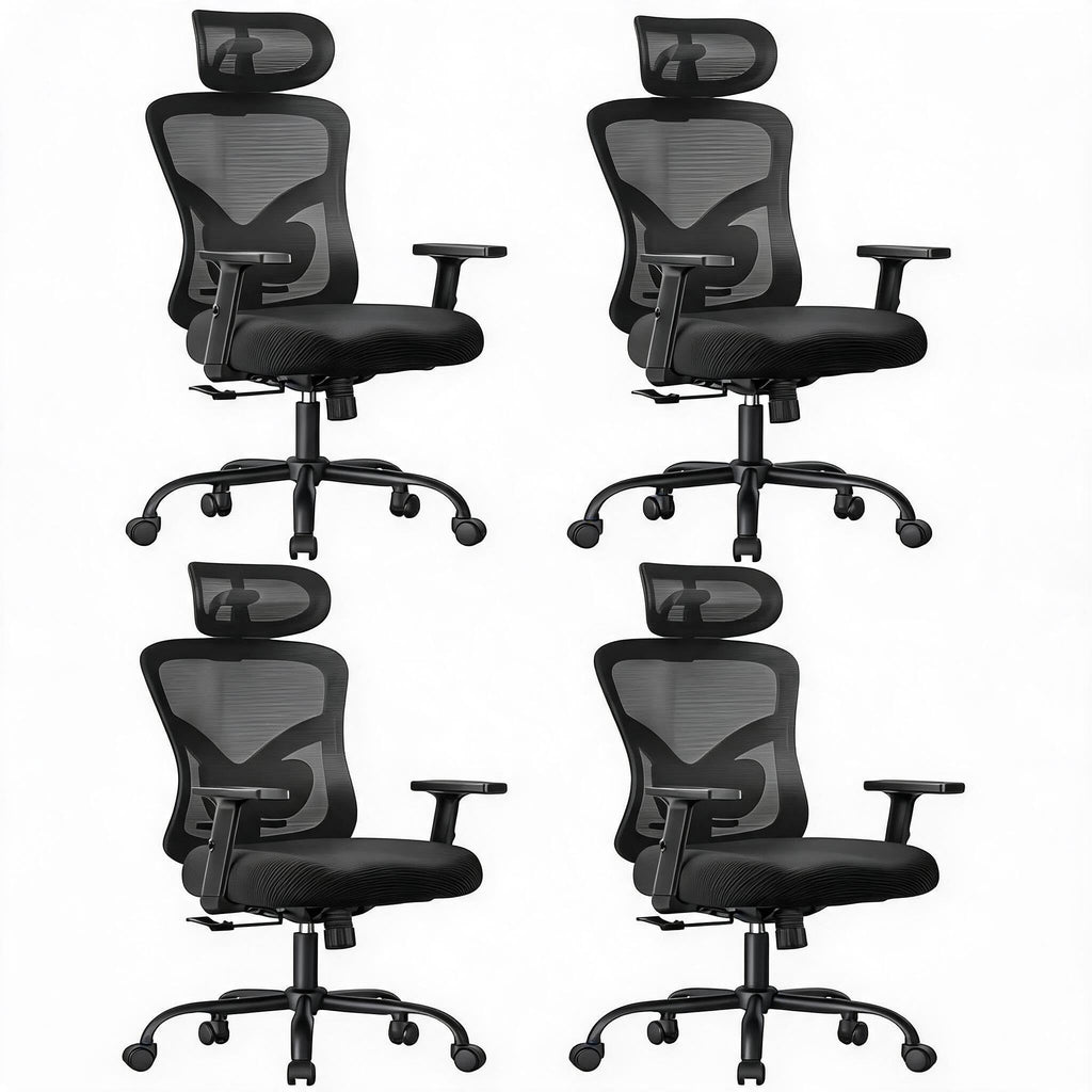 Noblewell Ergonomic Office Chair with Padded Lumbar Support, 2d Headrest, Adjustable Armrests, Upgraded Contoured Seat Cushion, 130° Rocking