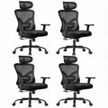 Noblewell Ergonomic Office Chair with Padded Lumbar Support, 2d Headrest, Adjustable Armrests, Upgraded Contoured Seat Cushion, 130° Rocking