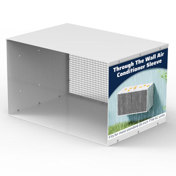 Through The Wall AC Wall Sleeve, Air Conditioner Wall Sleeve Covers with Exterior Grille, Thickened Sleeve for All Standard 26 Inch Through The Wall Air Conditioner Units, Easy Installation