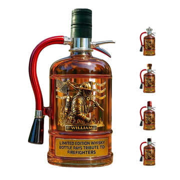 Personalized Firefighter Tribute Limited Edition Whiskey Bottle