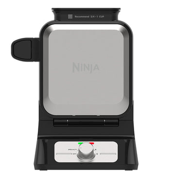 Ninja Belgian Waffle Maker Pro, 5 Shade Settings, Black/Silver, BW1001
