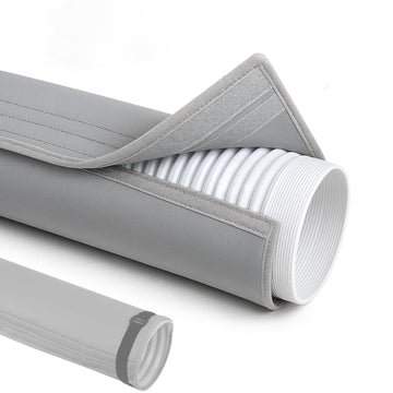 Fohil Portable AC Hose Insulation Sleeve, Fits for 5" & 5.9" Diameter Exhaust Hose, 3 Adjustable Buckle Straps for Easy Install Portable Air Conditioners Insulated Hose Cover Wrap, Light Gray