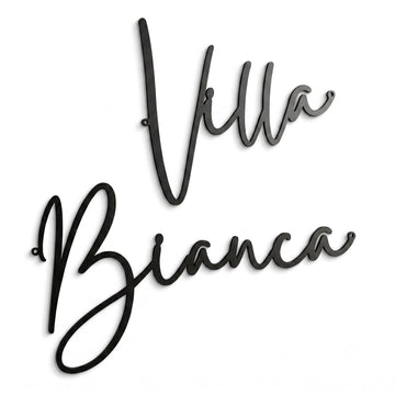 Personalized Villa Name Sign, Custom Metal Wall Art, Script Letters