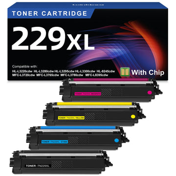 TN229XL 229XL TN229 High Yield Toner Cartridge Compatible Replacement for Brother TN229XL TN-229 Works with Brother MFC-L3720CDW L3780CDW L3765CDW HL-L3220CDW L3280CDW L3300CDW Printer (4-Pack Color)