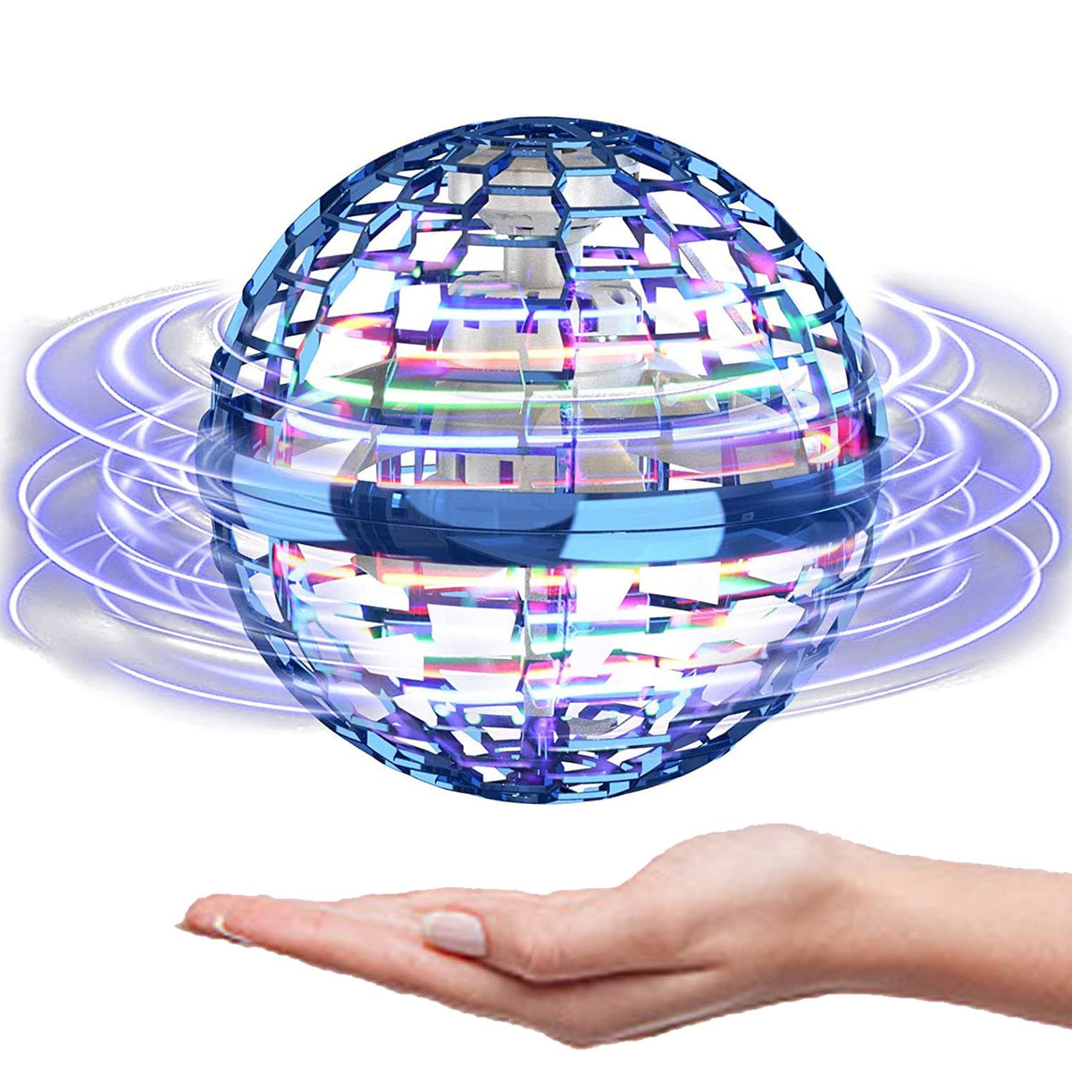 Magic Flying Orb Ball with Lights,UFO Hand Operated Mini Drone for Kids,Galactic Fidget Spinner Boomerang Hover Balls,Indoor Outdoor Toys,Cool Birthday Gifts for 6 7 8 9 10+ Year Old Boy Girl Teens