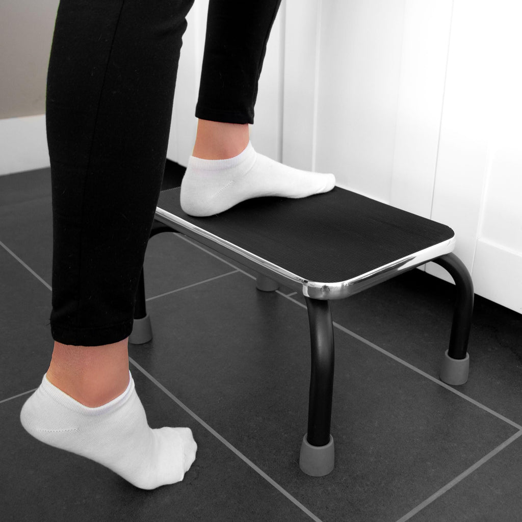 Dmi Step Stool for Adults and Seniors, Heavy Duty Metal Stepping Stool for High Beds, Portable Foot Step Stool for Elderly, 250 Lb Weight