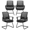 Clatina Office Guest Chair with Lumbar Support and Mid Back Mesh Space Air Grid Series for Reception Conference Room 4 Pack, Black