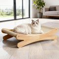Natural Sisal Cat Scratcher Bed with Hammock – Solid Wood Furniture Style, Extra Large Cat Lounger & Scratch Pad for Indoor Cats, Protects Furniture