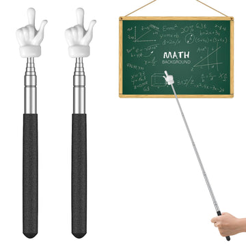 Uniclife 2 Pcs Retractable Pointer Sticks for Classroom Teaching | Two mini telescopic finger pointers extend up to 22.3 inches for clear classroom teaching in elementary and kindergarten.