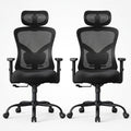 Noblewell Ergonomic Office Chair with Padded Lumbar Support, 2d Headrest, Adjustable Armrests, Upgraded Contoured Seat Cushion, 130° Rocking