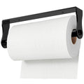 Under Cabinet Paper Towel Holder Stainless Steel–Black Wall Mount & Under Counter Kitchen Roll Dispenser for Bathroom,RV,Garage,Workshop–Space Saving Paper Towel Rack