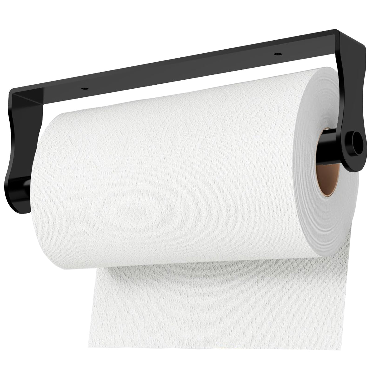 Under Cabinet Paper Towel Holder Stainless Steel–Black Wall Mount & Under Counter Kitchen Roll Dispenser for Bathroom,RV,Garage,Workshop–Space Saving Paper Towel Rack