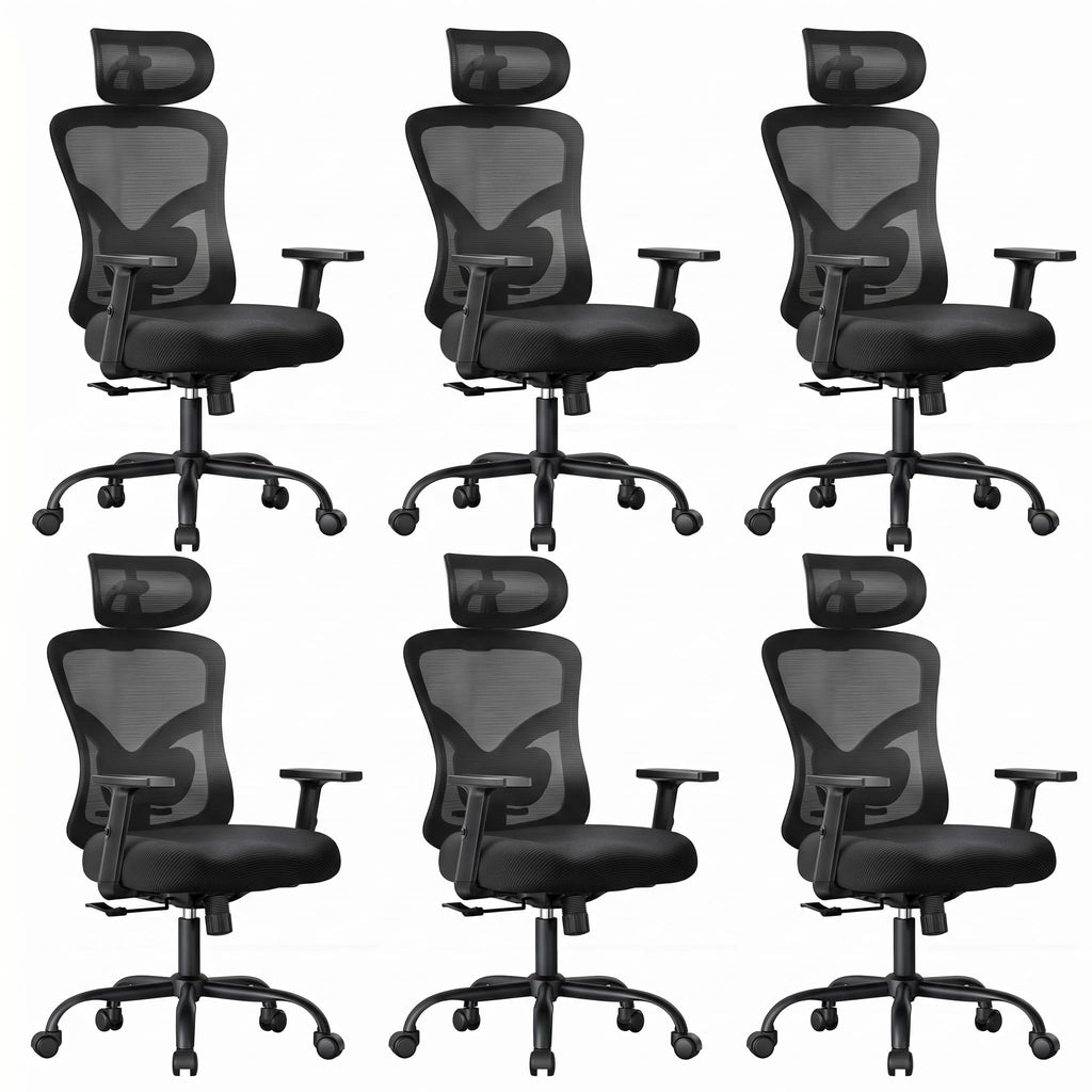 Noblewell Ergonomic Office Chair with Padded Lumbar Support, 2d Headrest, Adjustable Armrests, Upgraded Contoured Seat Cushion, 130° Rocking