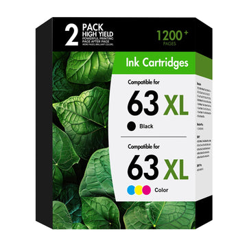 63 63Xl Ink Cartridge Combo Pack Replacement for HP63Xl Black and Color Work for HP Envy 4520 4512 Officejet 3830 4650 5258 5255 4655 5200 Deskjet 1112 2130 3630 Printer 2-Pack