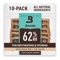 Boveda 62% RH Size 8-10 Pack Two-Way Humidity Control Packs - for Storing 1 oz - Moisture Absorber for Small Storage Containers - Humidifier Packs - Hydration Packets w/Resealable Bag