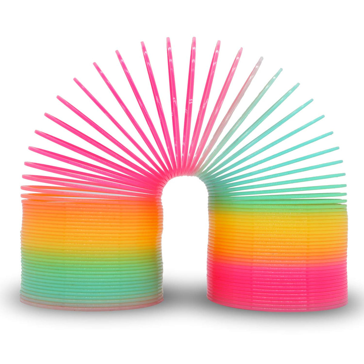 4.2 Inch Boxed Jumbo Rainbow Coil Spring Toy,Classic Giant Novel Magic Decompression Spring Toy,Great for Small Party Favor, Stocking Stuffers for Kids & Adults