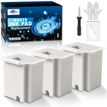 Waste Ink Pad Replacement with Reset Software for Ecotank ET-4800 ET-2800 ET-2803 ET-2720 ET-2400 ET-4700 ET4800 ET2800 ET2803 ET2720 2800 4800 2803 Printers, Waste Ink Pad Maintenance Box (3 Packs)