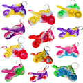24 Packs Bulk Motorbike Mini pop Fidget Keychain, Gifts for Boys and Girls Kids, Birthday Party Favors Supplies Classroom summer student Prize