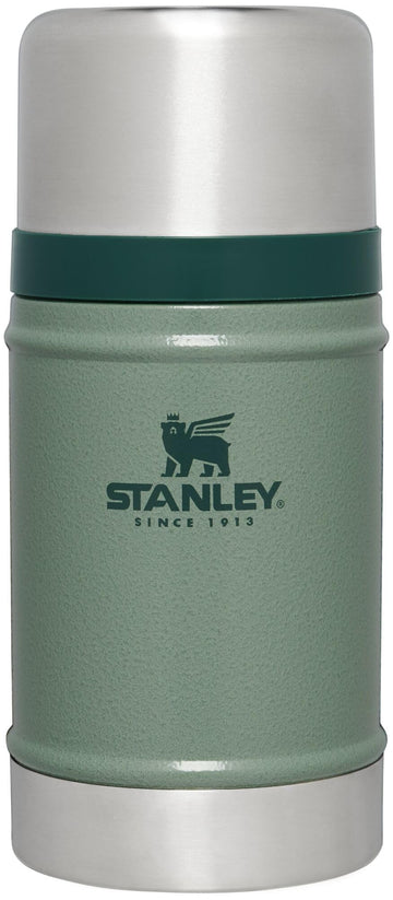 Stanley Classic Legendary Large Food Jar 24 oz | Vacuum Insulated Food Container | Wide Mouth Screw On Lid | Packable for Travel | Stainless Steel & Leakproof Lid | Hammertone Green